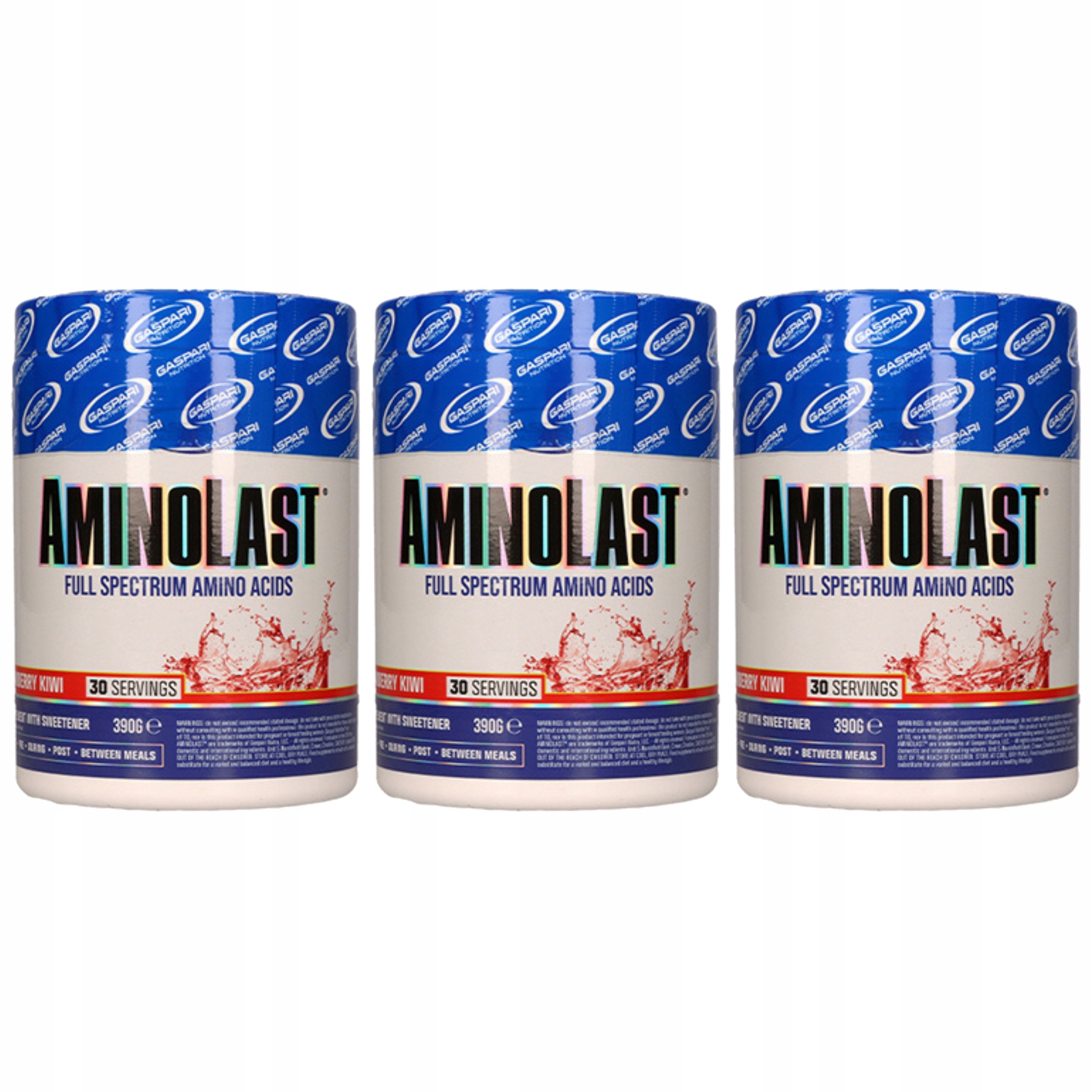 3x Aminokyseliny Bcaa Eaa Regenerace elektrolytů Síla AminoLast 390 g Gaspari