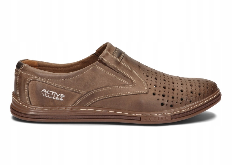 

Mokasyny Buty Męskie Lato Skóra 022/DZ Brąz 41