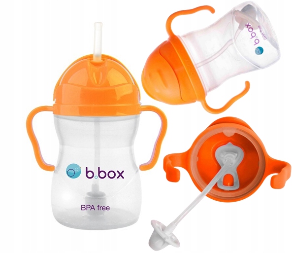 

B.box Kubek Bidon z Obciążoną Słomką Pomarańcz 6m+