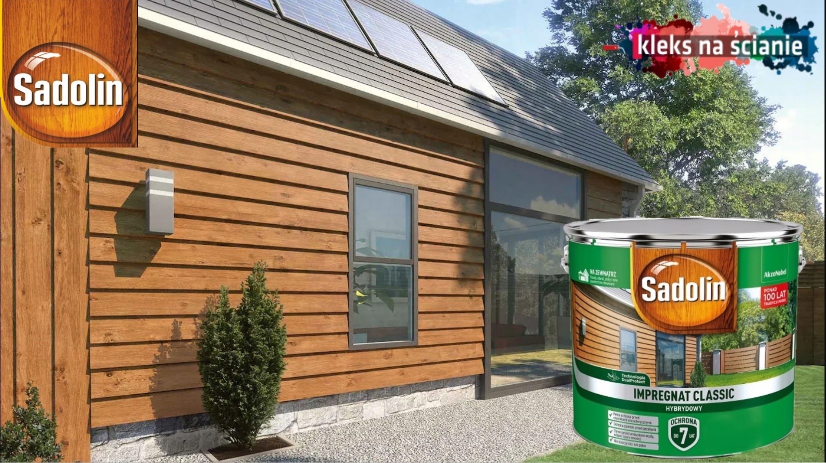 SADOLIN CLASSIC IMPREGNAT 9L CIEMNY SZARY + PĘDZEL Marka Sadolin