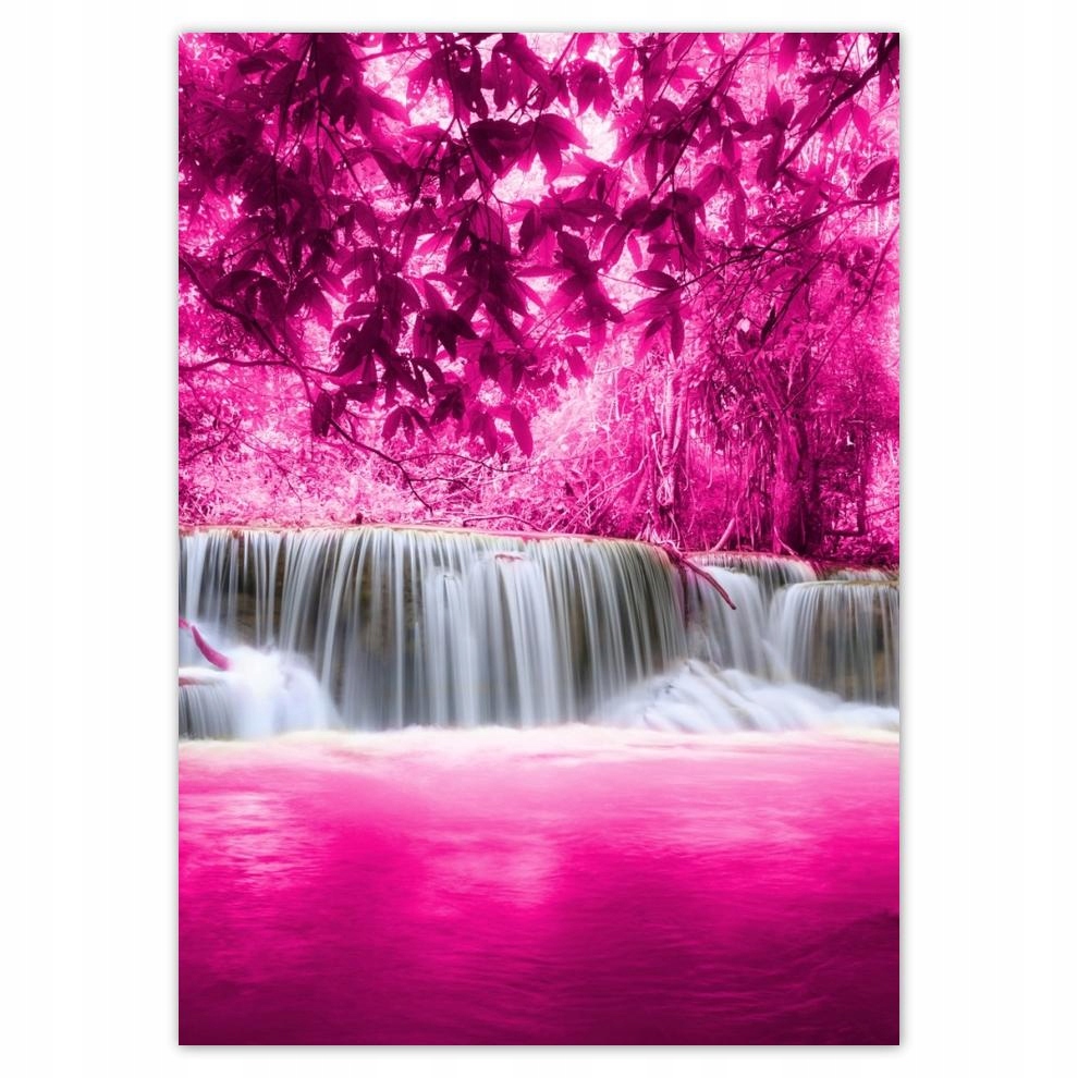 

Naklejki 50x70 Różowy wodospad Pejzaż