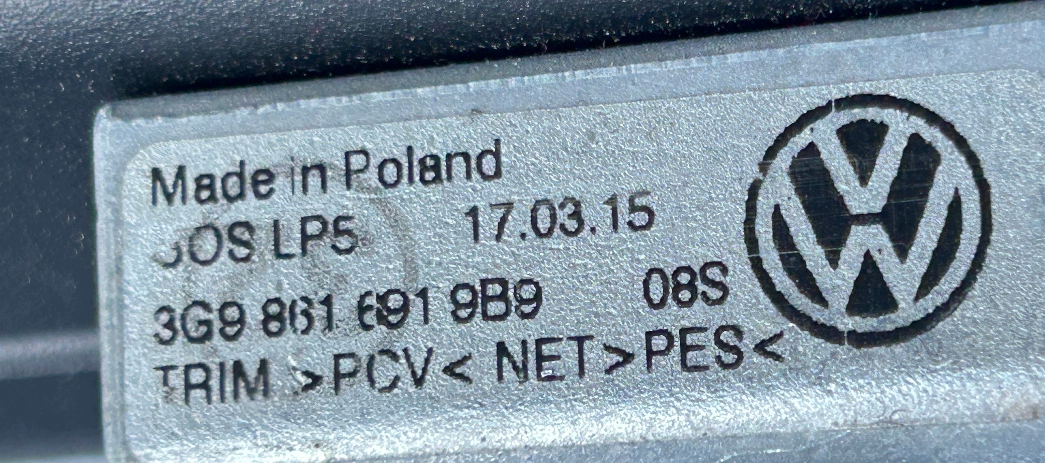 net blinds boot VW PASSAT B8 KOMBI 14- 3G9861691