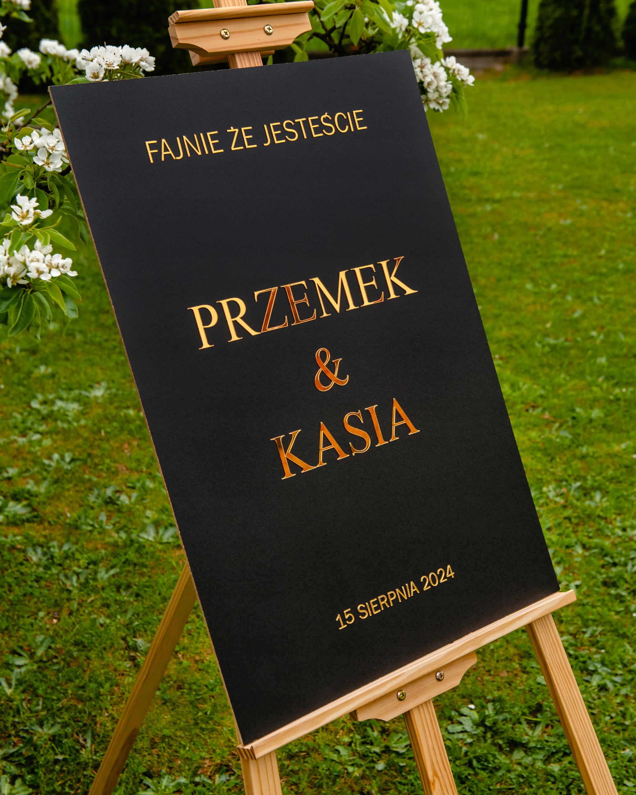 Tablica powitalna wesele ślub dekoracja prostokąt czarny TABŚ-8Z EAN (GTIN) 5906400608233