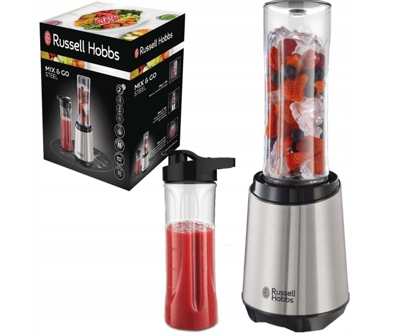 Blender kielichowy Russell Hobbs 23470-56 Mix&Go 600ml smoothie 300W steel