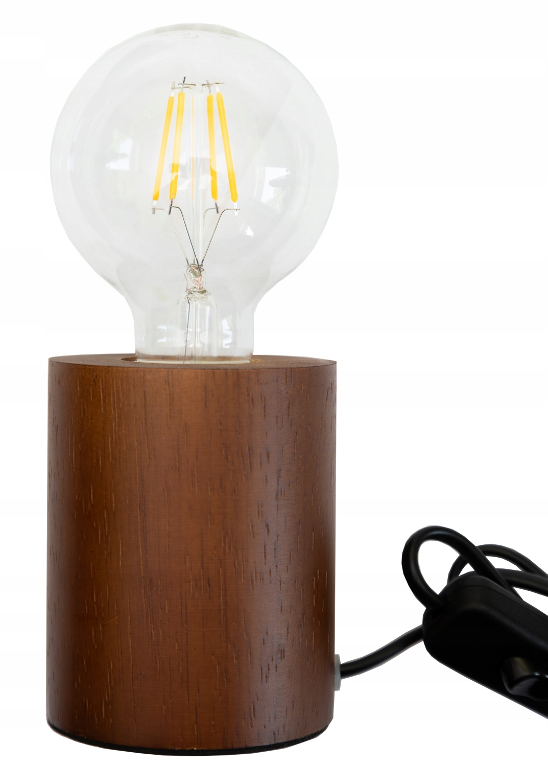 LAMPKA STOJĄCA BIURKOWA STOŁOWA DREWNIANA NOCNA loft vintage retro E27 LED