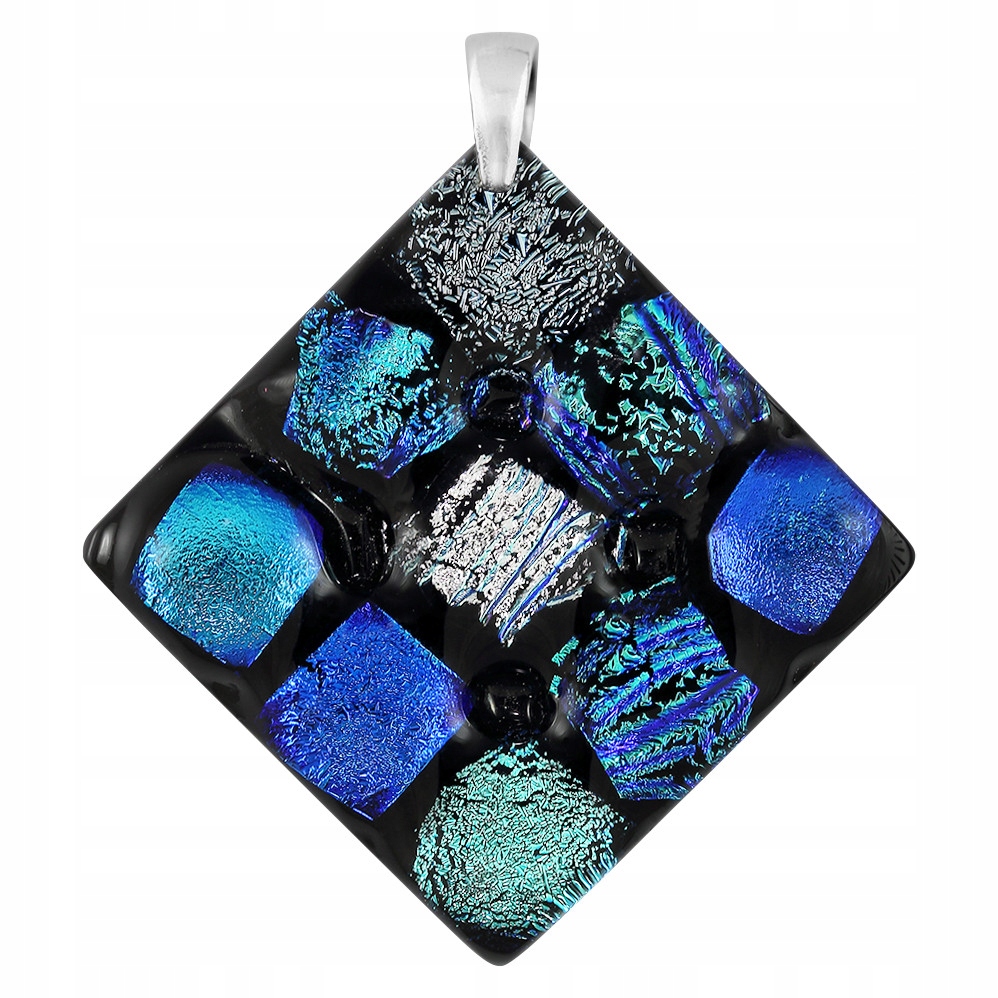 Dámský modrý přívěsek Harf sklo murano