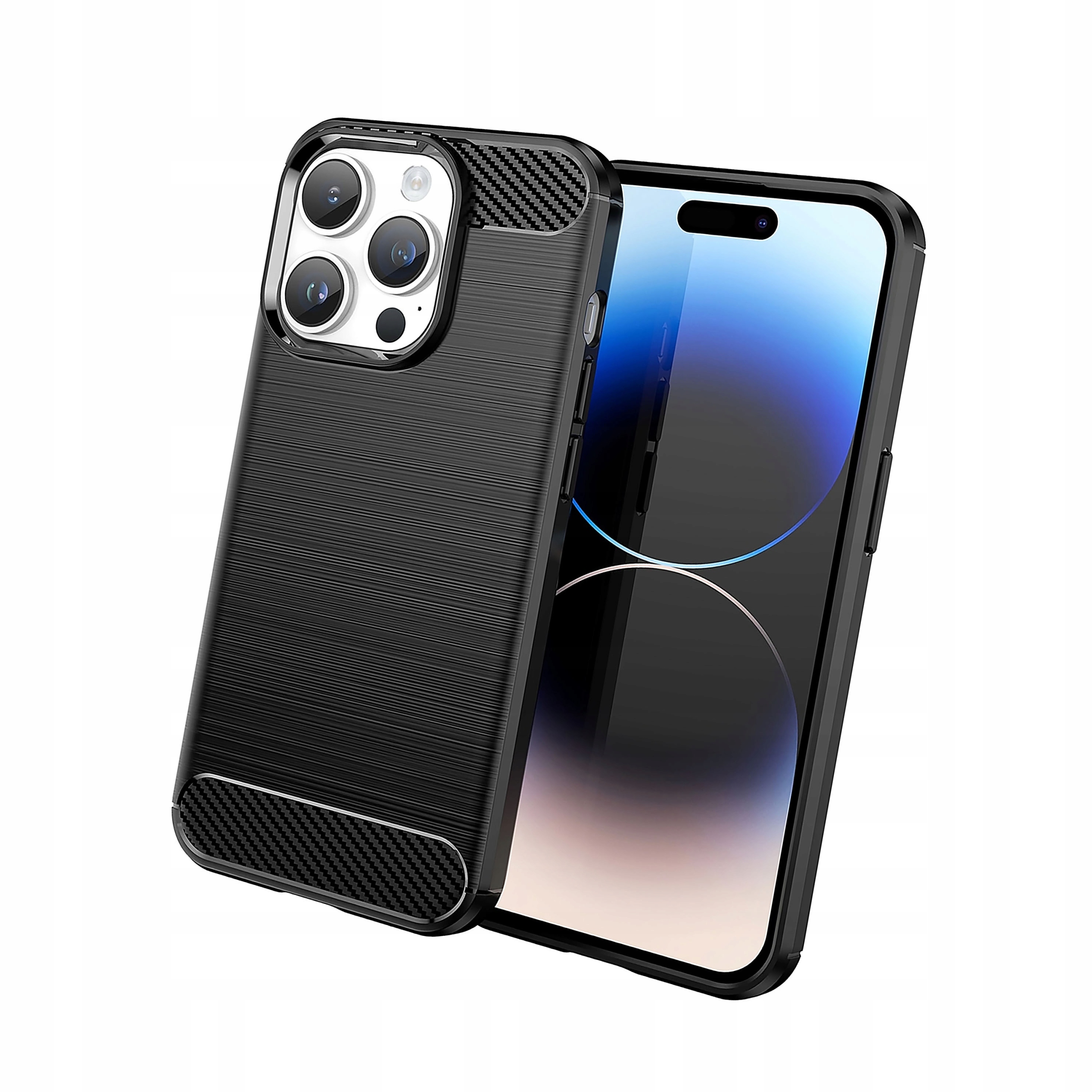 Carbon Case etui iPhone 14 Pro Max elastyczny żelowy na tył plecki czarny