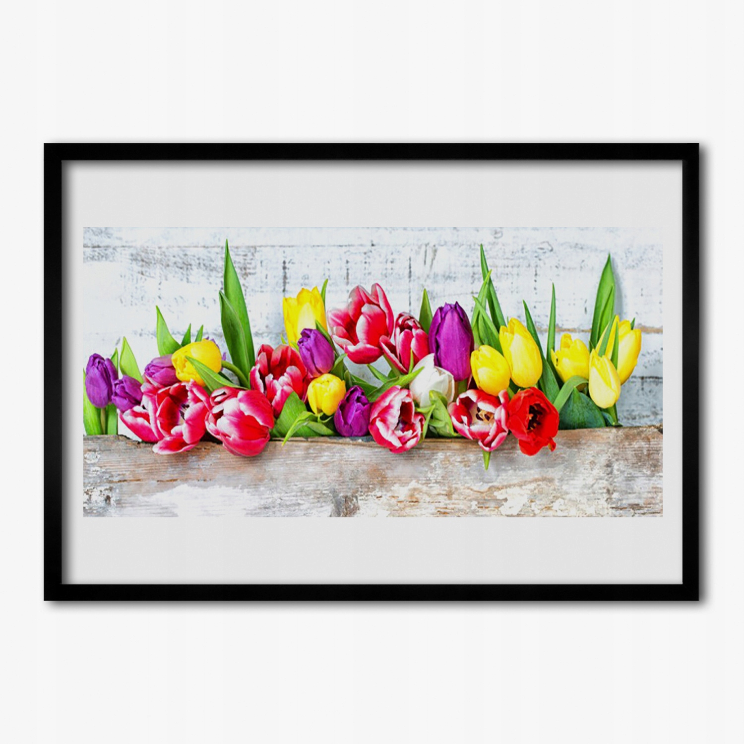 Moderní obraz s rámečkem Tulipány a květinami 70x50 cm