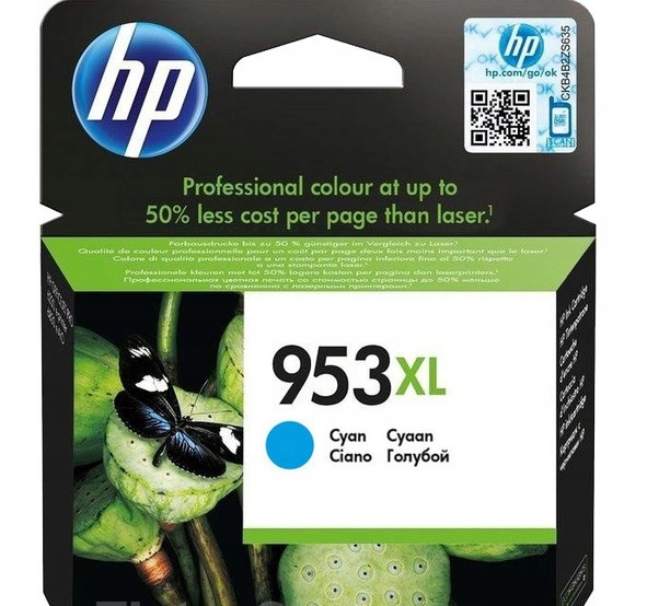 Hp 953XL azúrová atramentová kazeta, F6U16AE F6U16AE