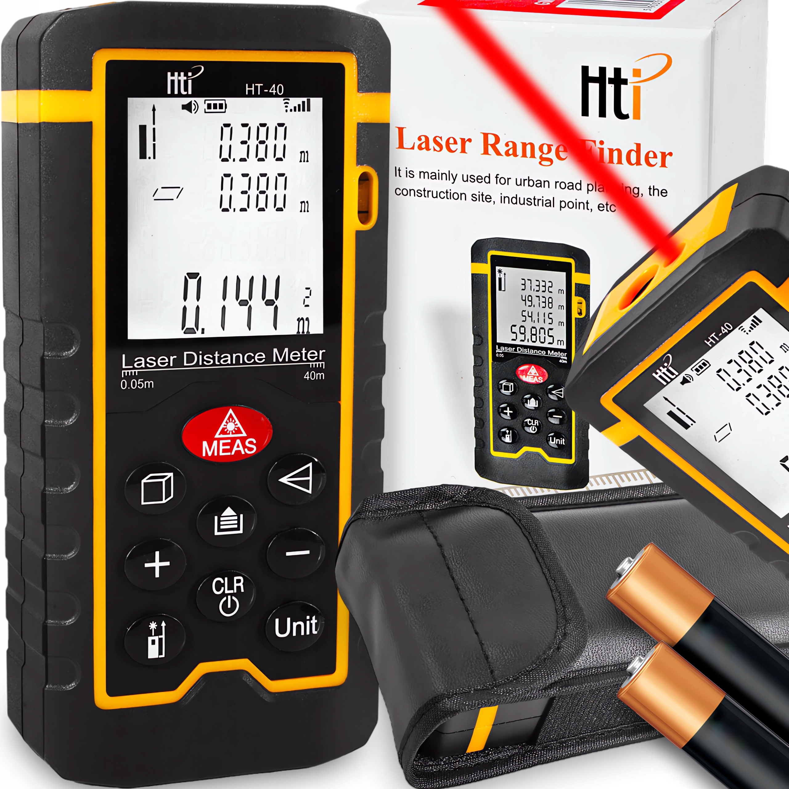 Dalmierz Laserowy 40m Kątomierz Poziomica Cyfrowy Miernik Odległości