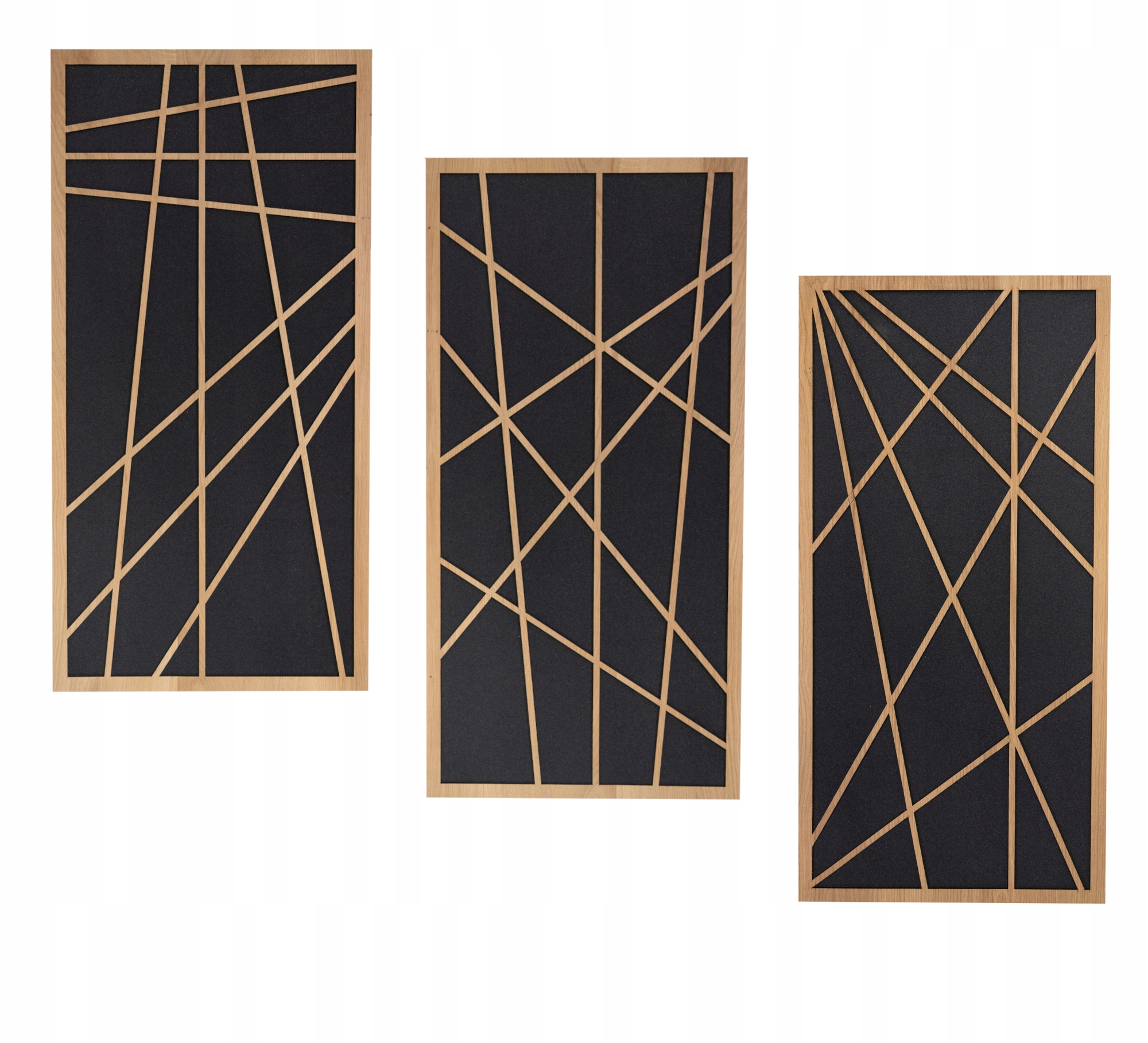 Sada 3ks dekorativní akustický Ekran absorbující 6 cm panel dřevo dub