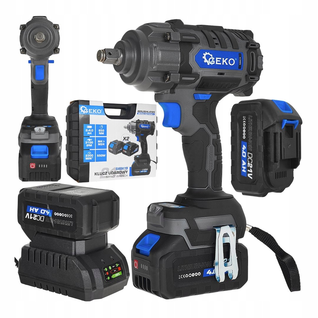 Rázový uťahovák 850 Nm 2x4.0Ah 21V (4)