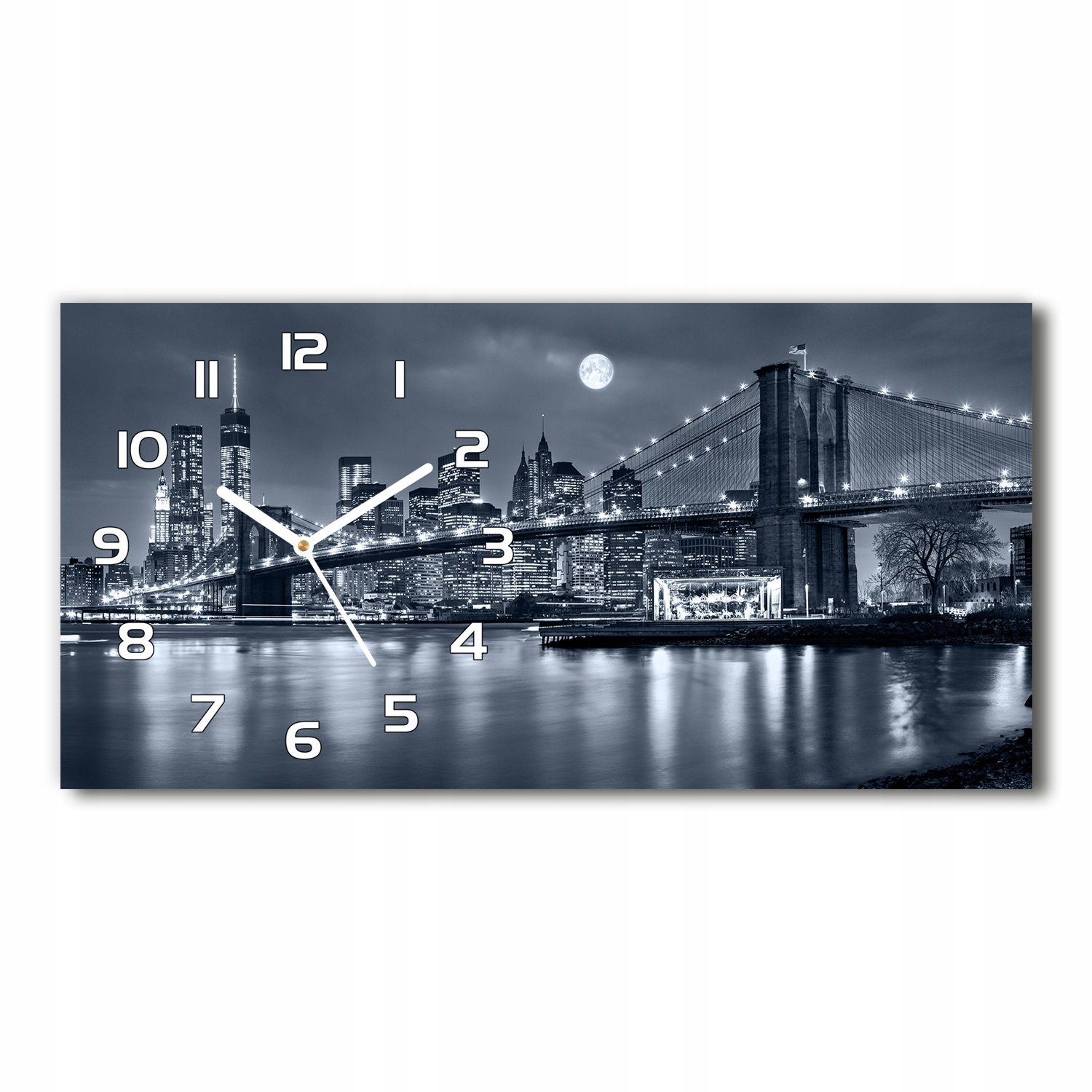 

Zegar ścienny szklany Manhattan Nowy Jork 60x30 cm