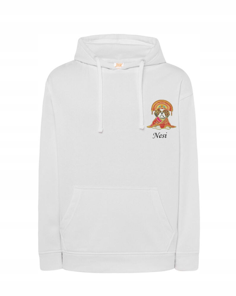 Mikina S Shih Tzu Jméno Psa Výšivka Over Size Bílá XL Dárek K Narozeninám Dámská