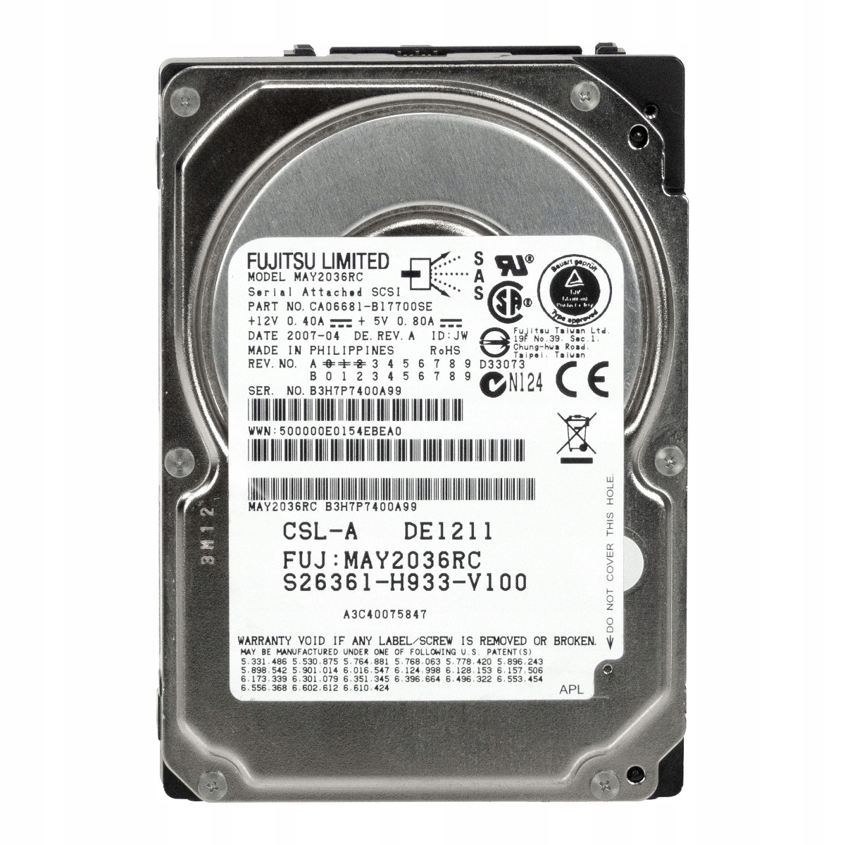 Fujitsu S26361-H933-V100 36GB 10K 16MB Sas 2.5'' MAY2036RC