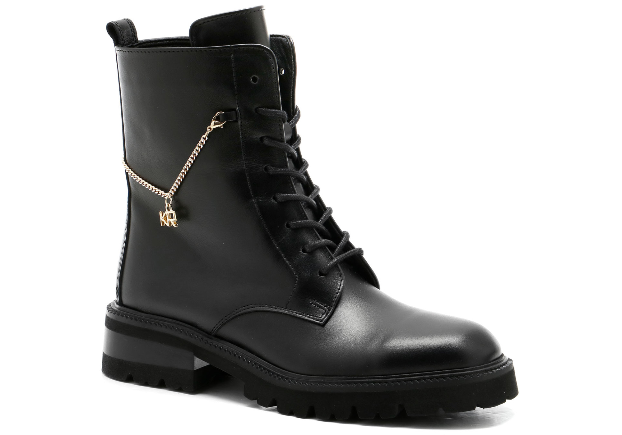 černé boty kotníkové boty, zateplené dámské šněrovací boty, ozdoba Karino 37