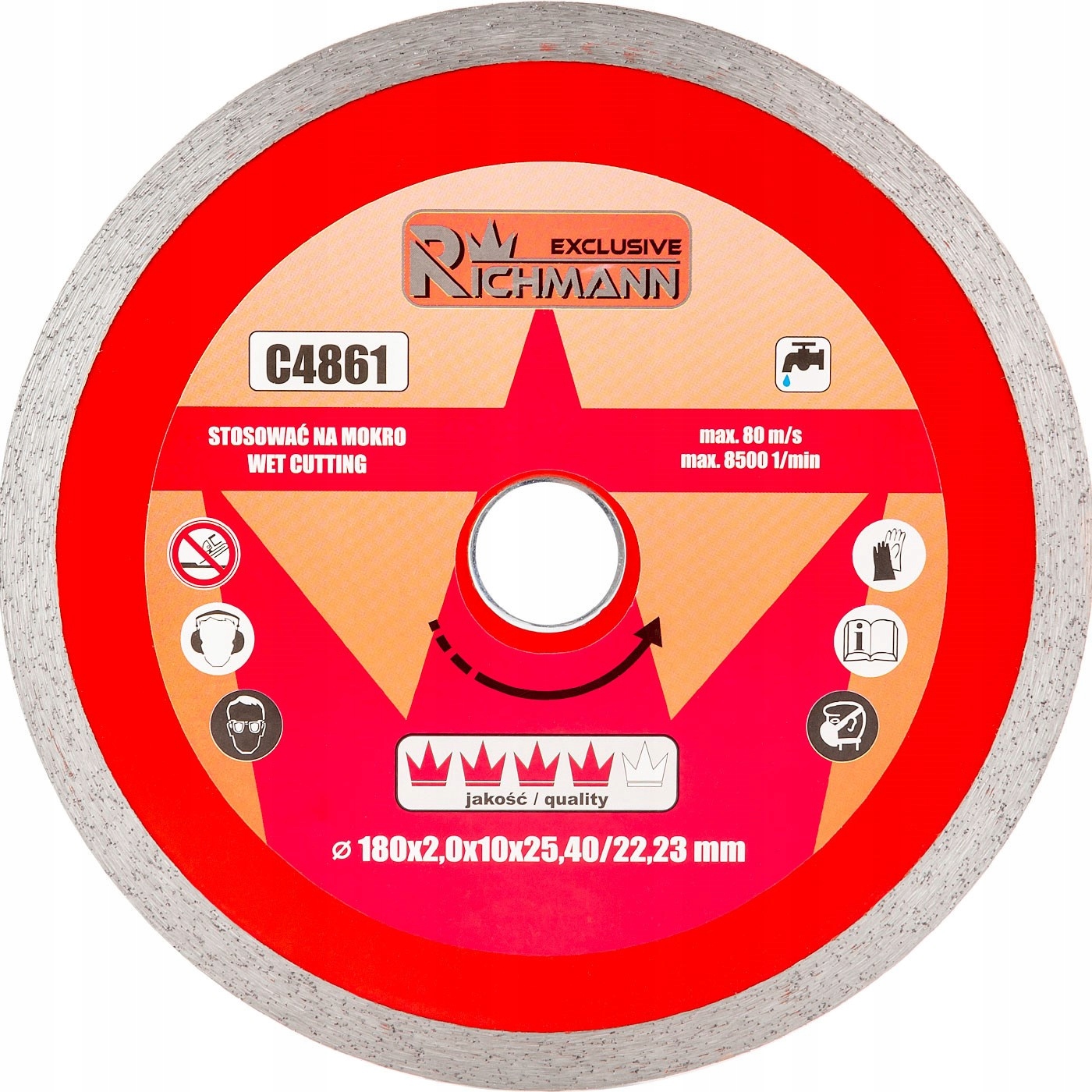 RICHMANN TARCZA DIAMENTOWA PEŁNA CIENKA 180x2x25,4/22,23mm C4861