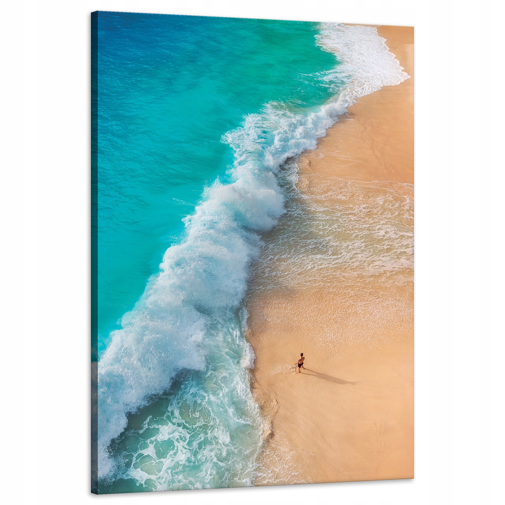 Obraz na plátně Muž na pláži Vlny Voda Slunce 60x90 cm