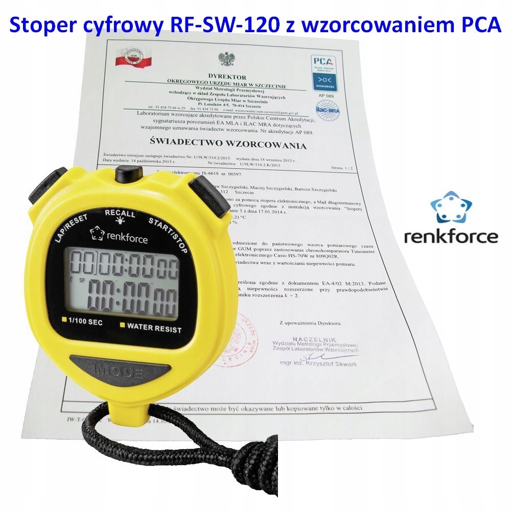 Digitální Stopky Vzorování V Akreditaci Pca Renkforce RF-SW-120 Meraserw