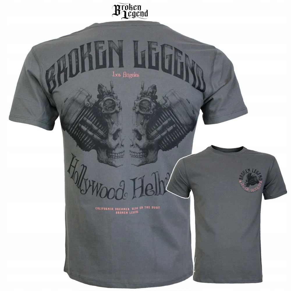 Pánské šedé tričko Yakuza Premium Selection Yps Bl 203, Hollywood Hellracer