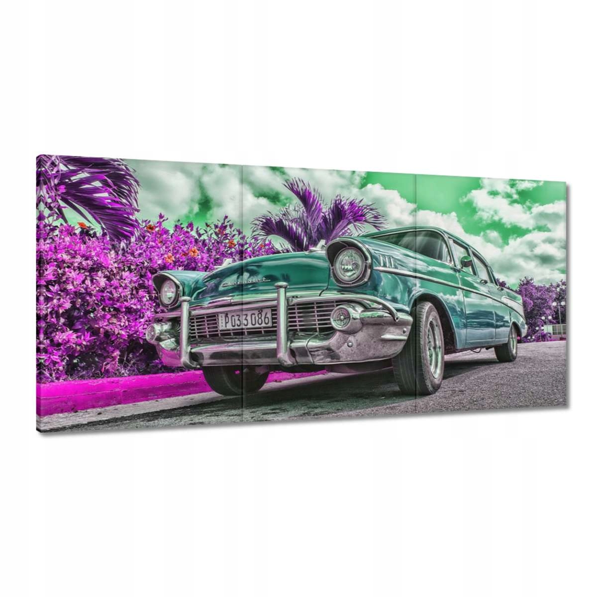 Obrazy 180x90 Klasické auto v tyrkysovej farbe