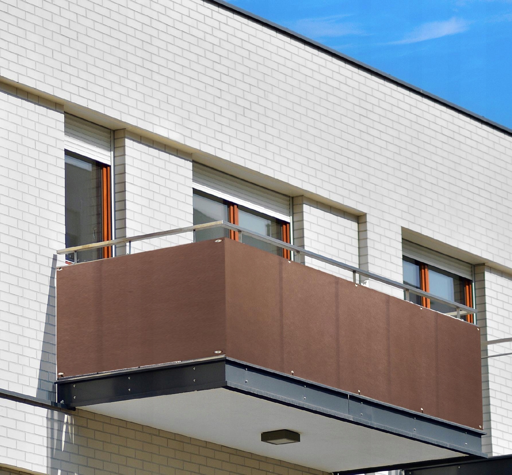 OSŁONA NA BALKON MATA BRĄZOWA 110x600cm + GRATIS! Długość 600 cm