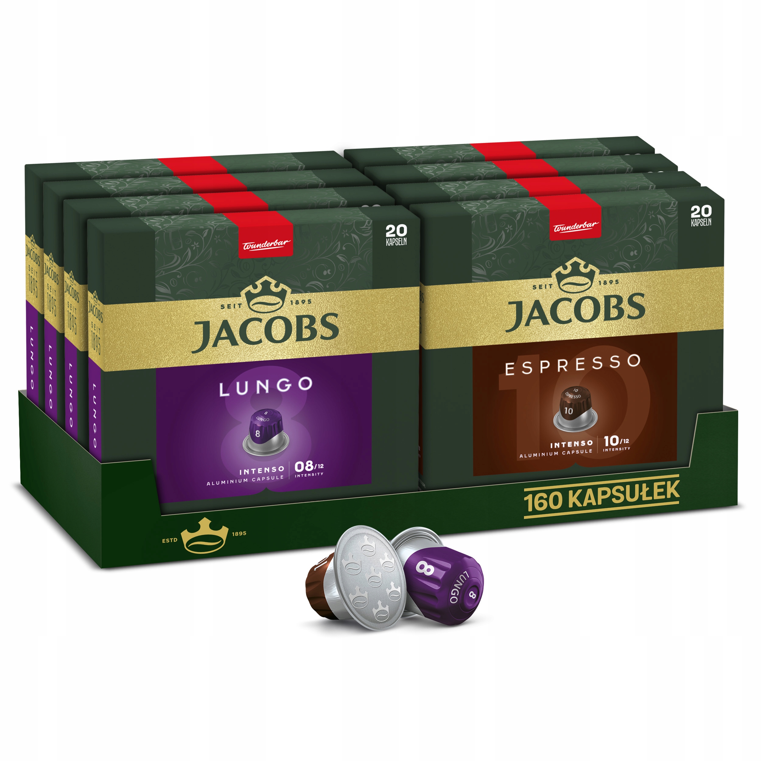 Kapsułki Jacobs Espresso 10 i Lungo 8 do Nespresso(r)* 7+1 Gratis!