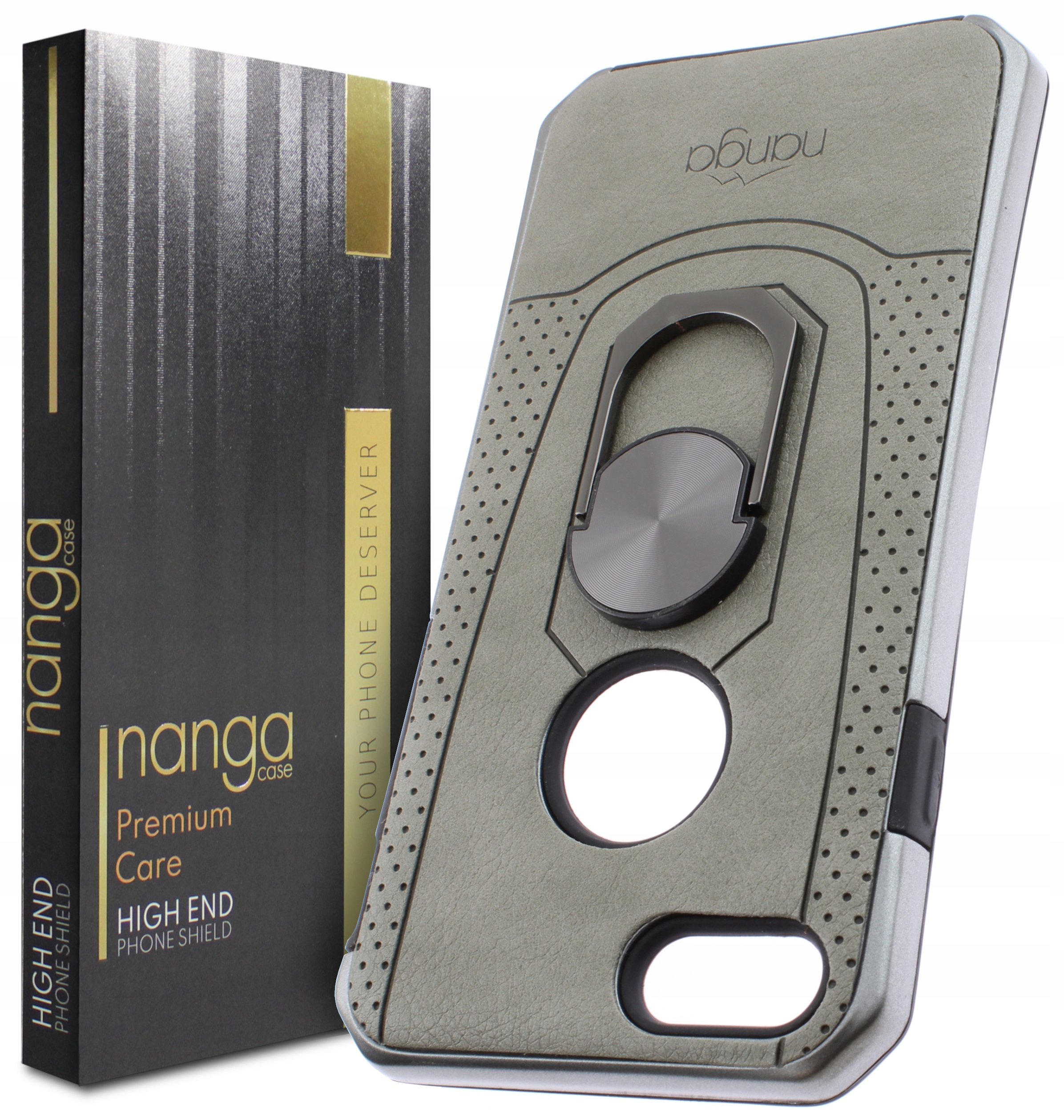 

Etui Ze Skóry Vintage Ring Do Iphone 7 8 Szary