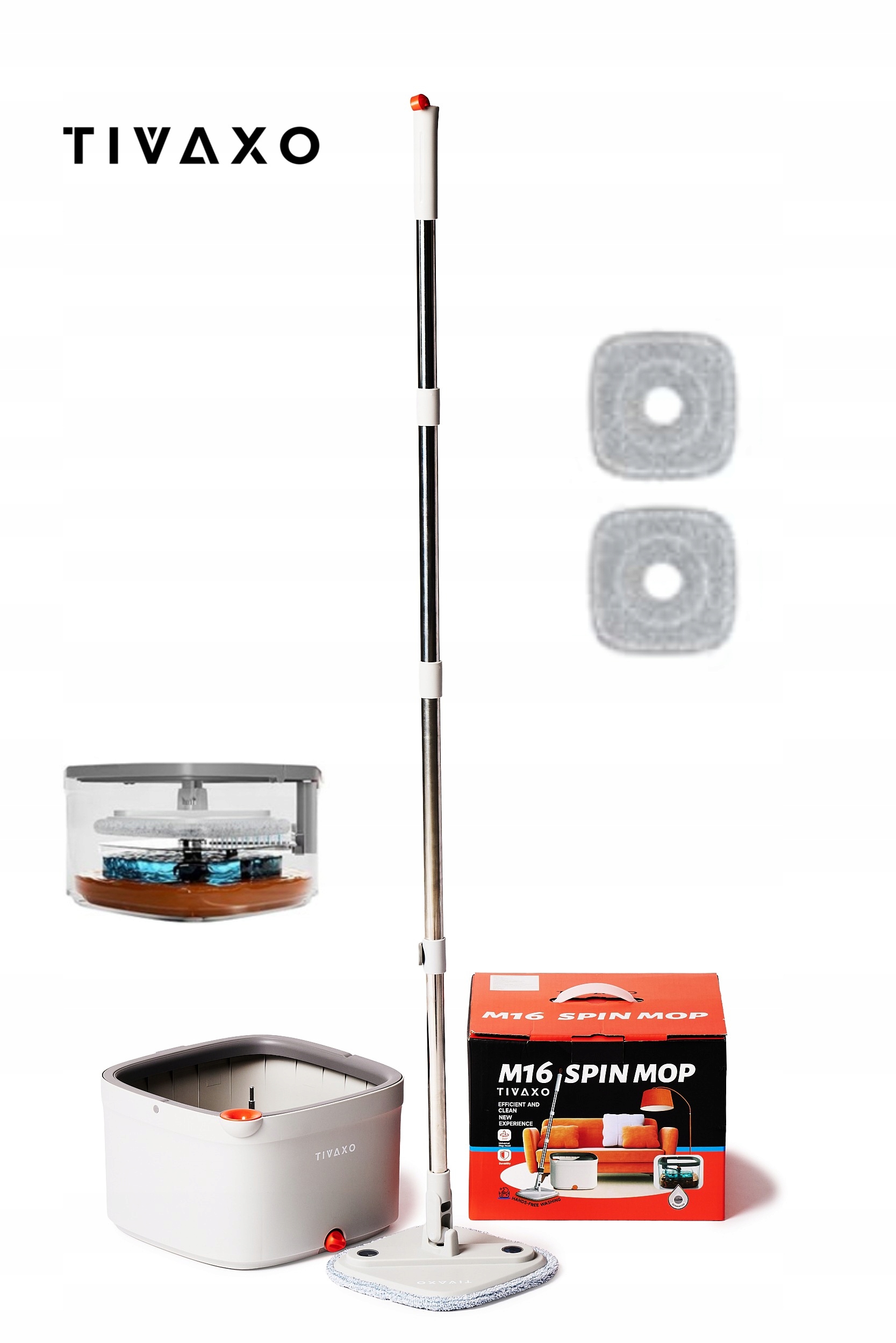 Smart rotační mop s oddělovačem vody Tivaxo M16