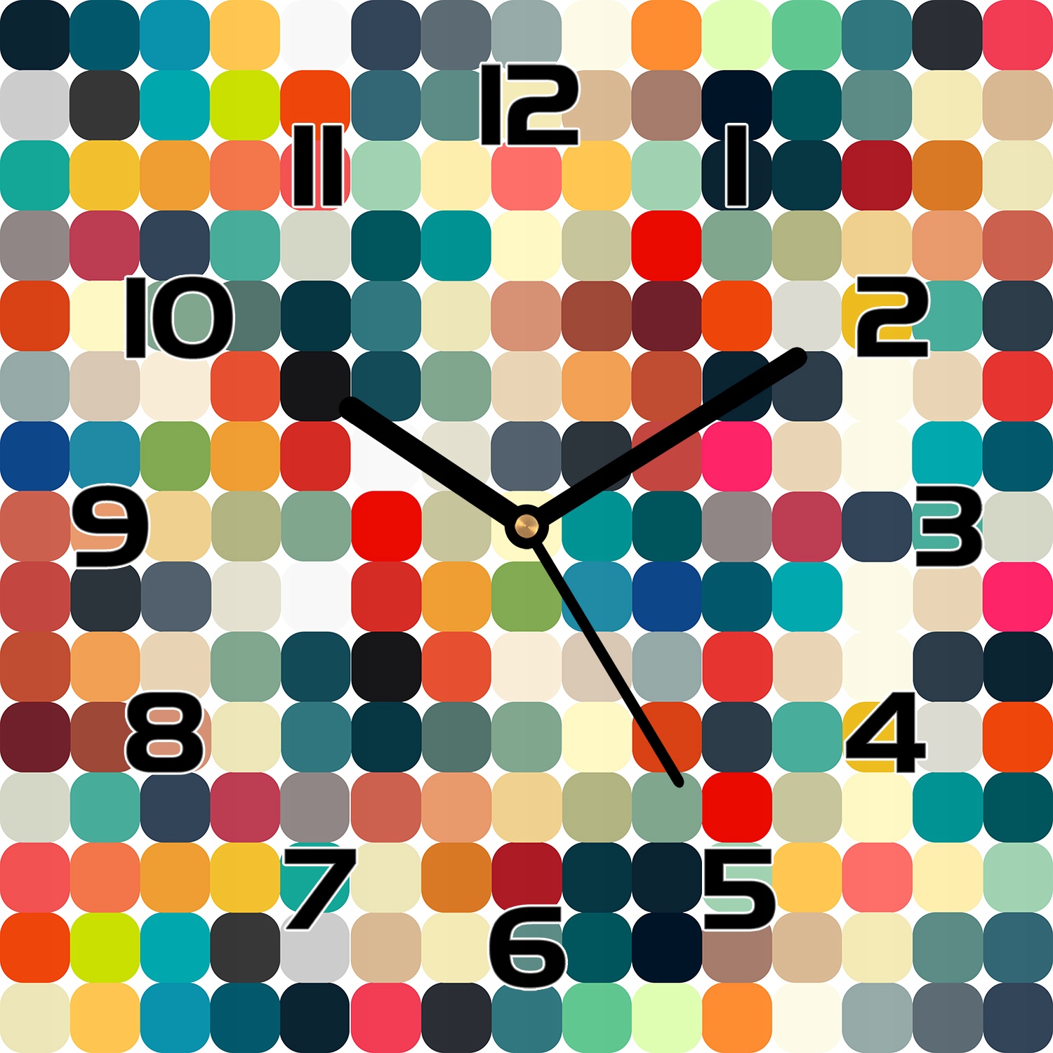 

Szklany zegar Geometryczny wzór retro 30x30 cm