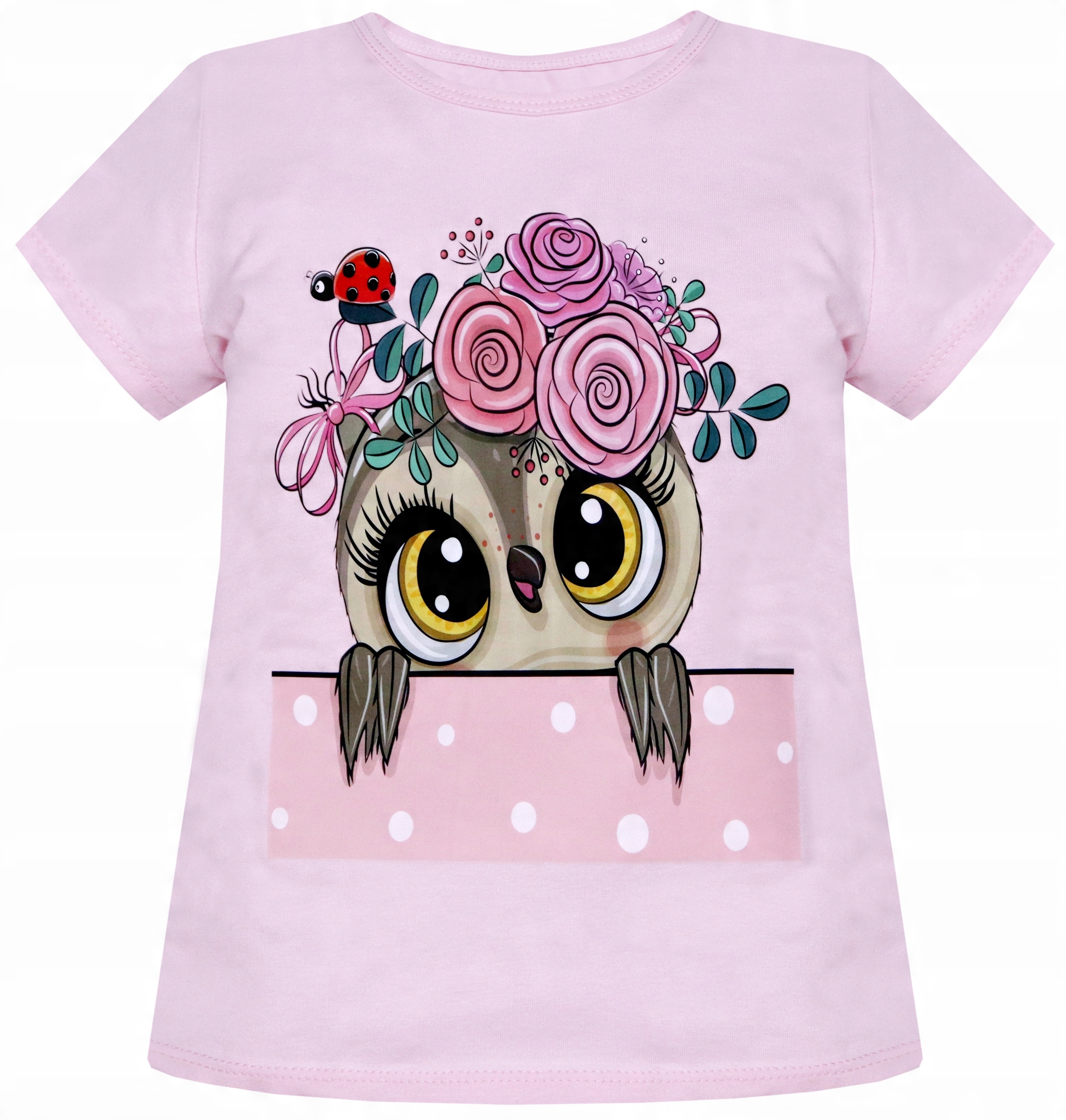 

3946 Bawełna Bluzka T-shirt Sowa Lato r 158
