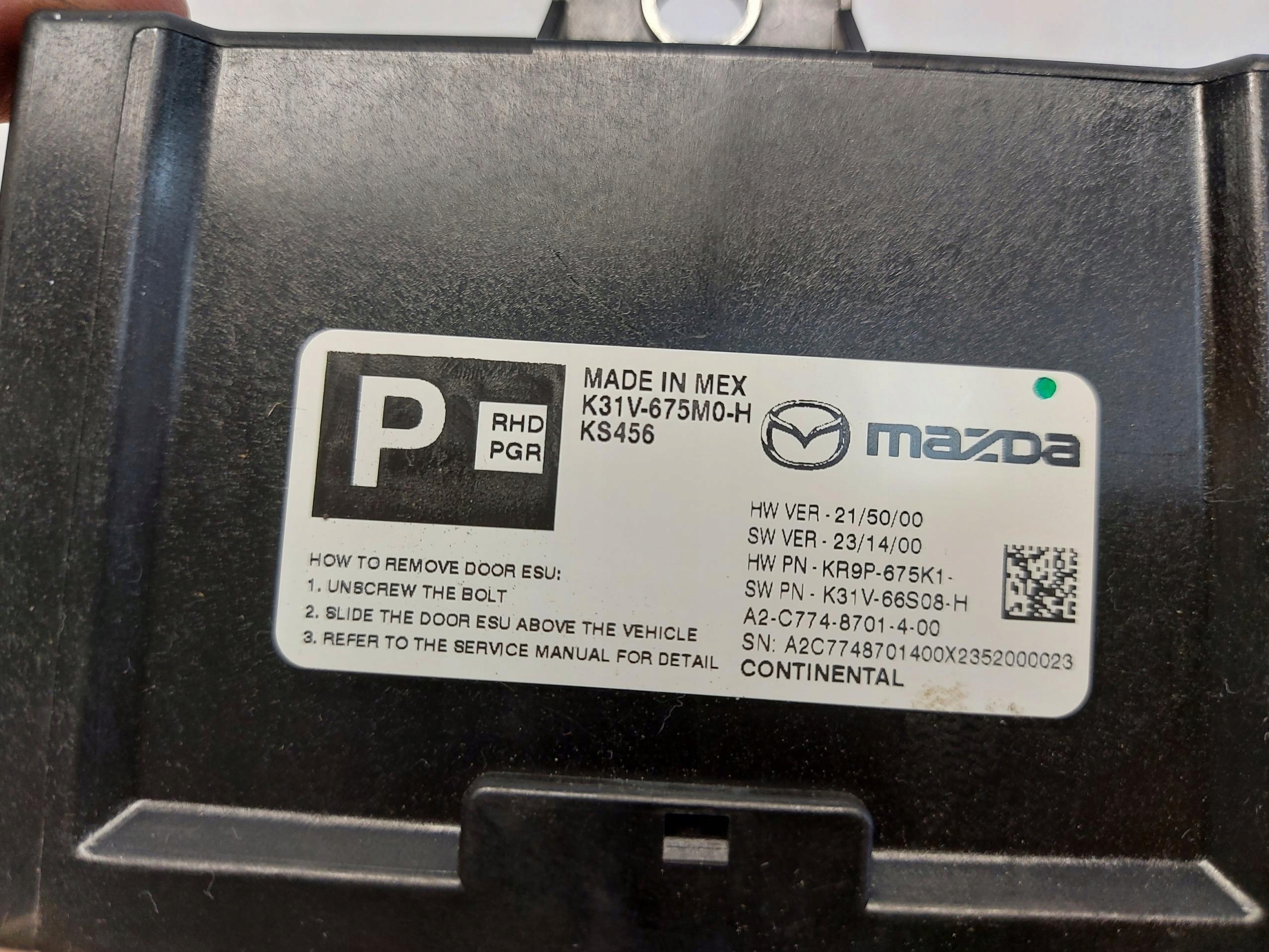 Mazda CX60 2023 control unit module door front k31v-675m0-h