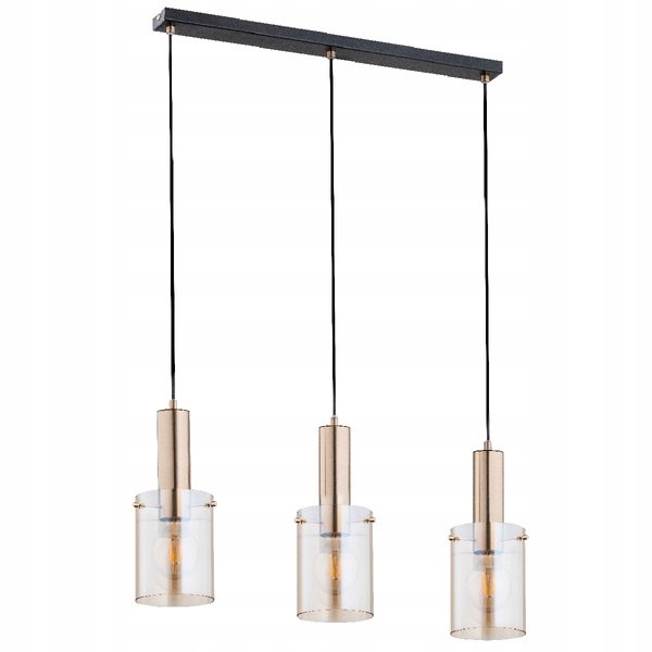 Moderná závesná lampa Celia 3xE27 čierna/zlatá 15W Alfa