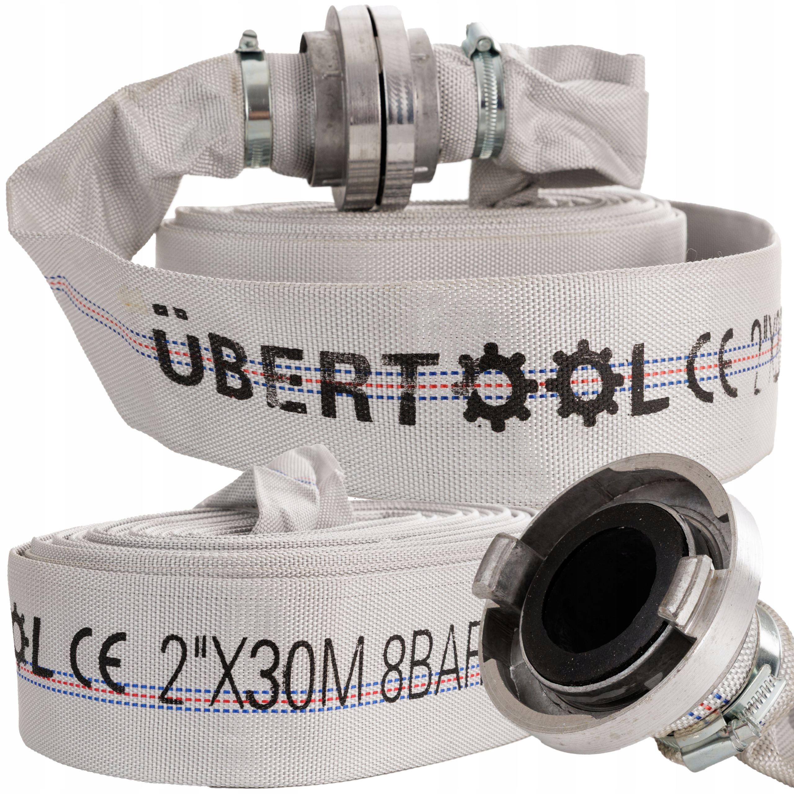 Wąż Strażacki Mocny Do Pompy Do Szamba Wody 2" 30M 8 Bar