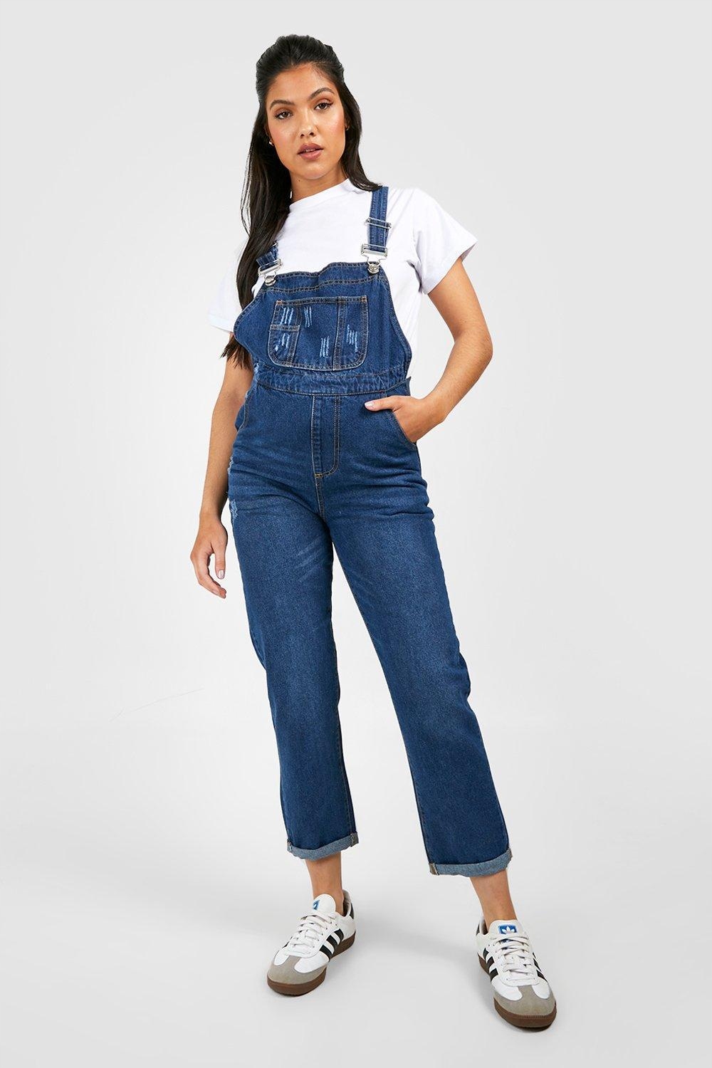 4D0B12 A02 BOOHOO MATERNITY GRANATOWE OGRODNICZKI JEANSOWE M Marka Boohoo