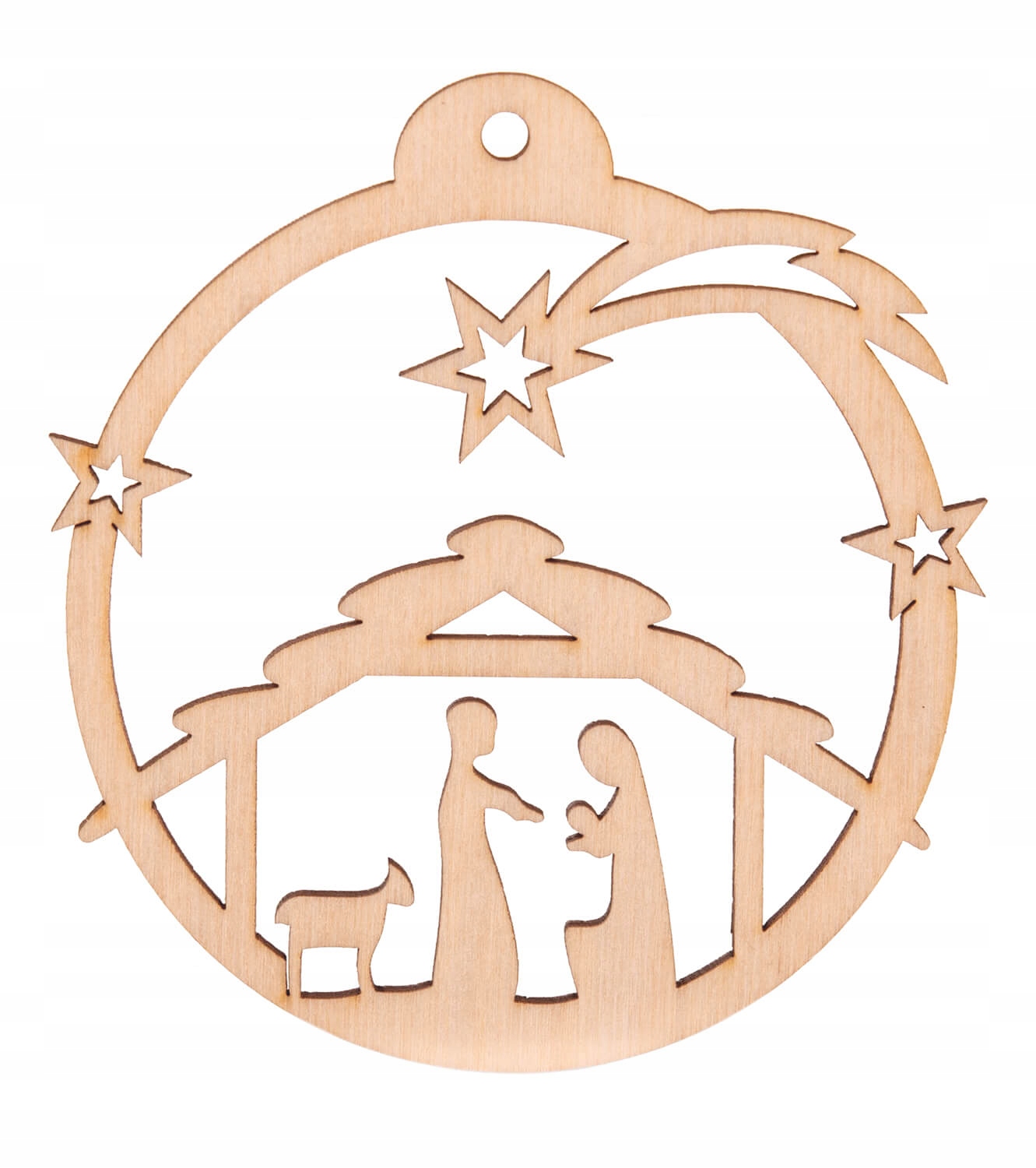 

Bombka zawieszka na choinkę ze sklejki Szopka