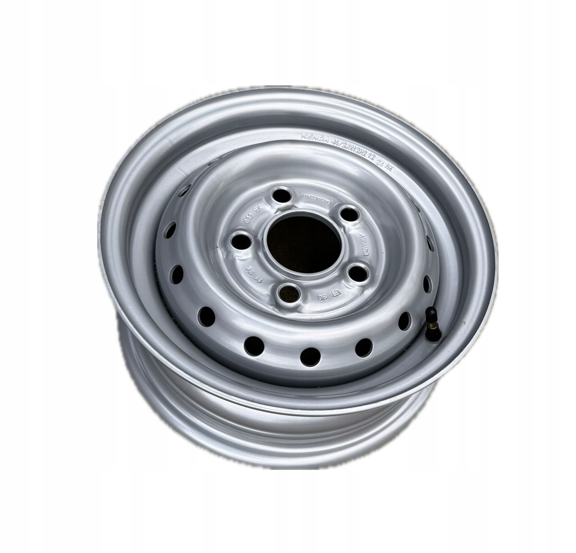Ocelový stříbrný ráfek s ventilací Kenda 12 palců 5x112 ET30 pro odtahovku R12