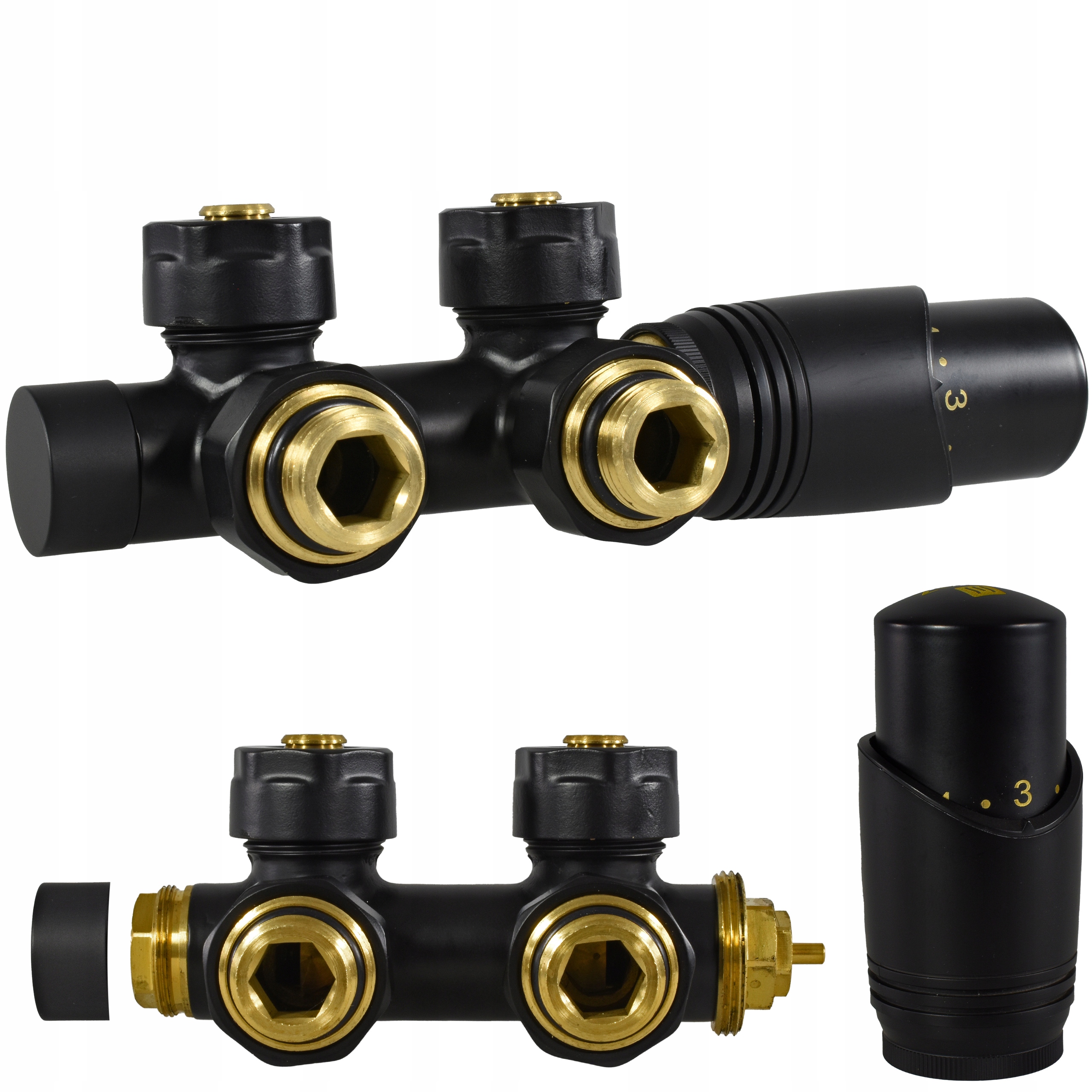 Úhlový Termostatický Ventil 1/2 Hlavice Radiátoru Duoplex PEX16 CU15