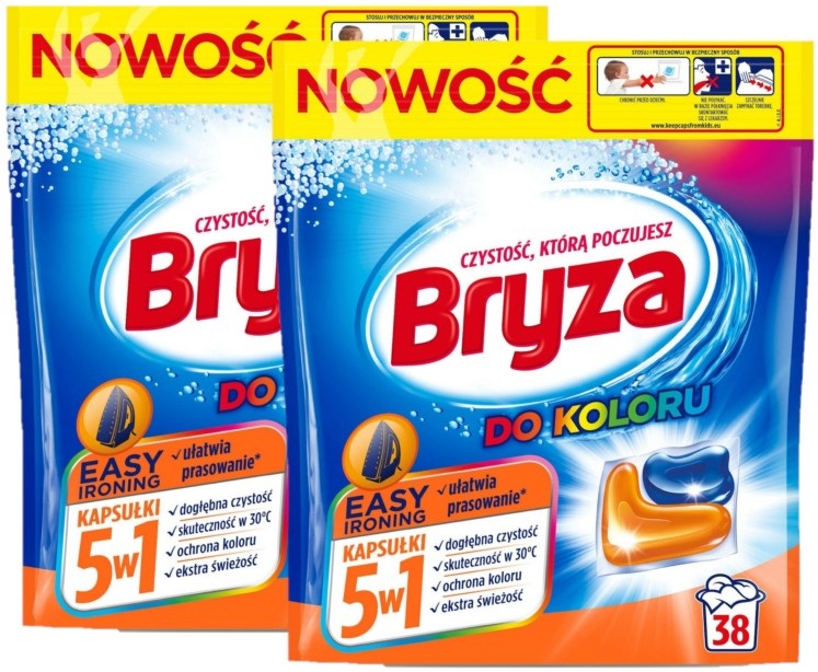 Levně Bryza kapsle na praní barevného prádla 5v1 jednoduché praní 76 ks