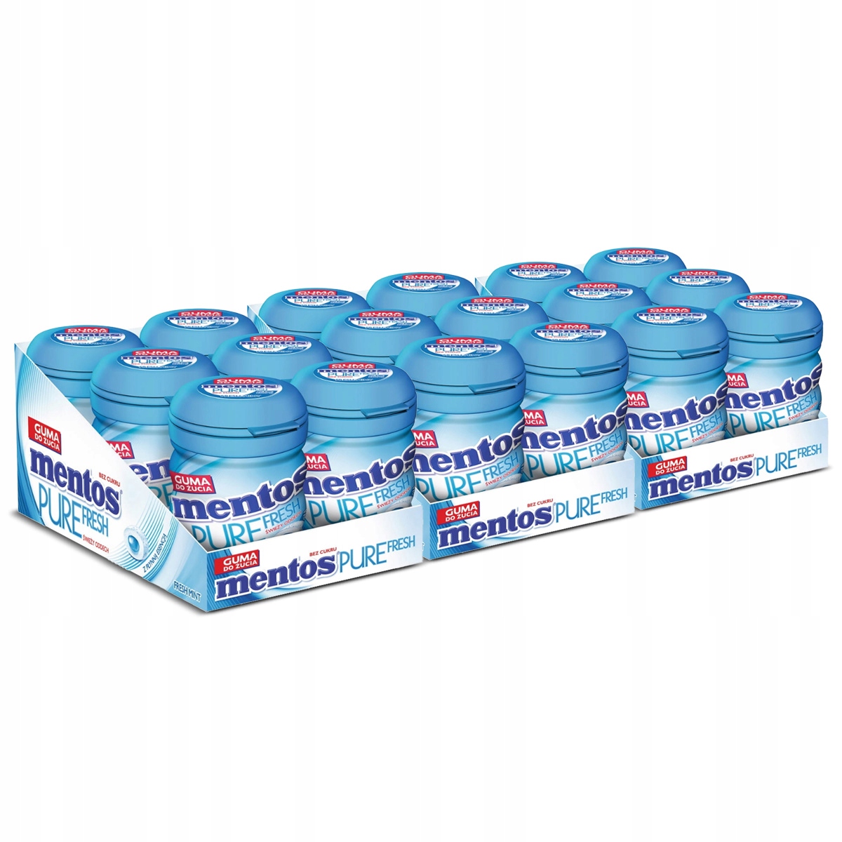 Mentos Pure Fresh drażetki guma do żucia bez cukru Mint mięta 18x60g