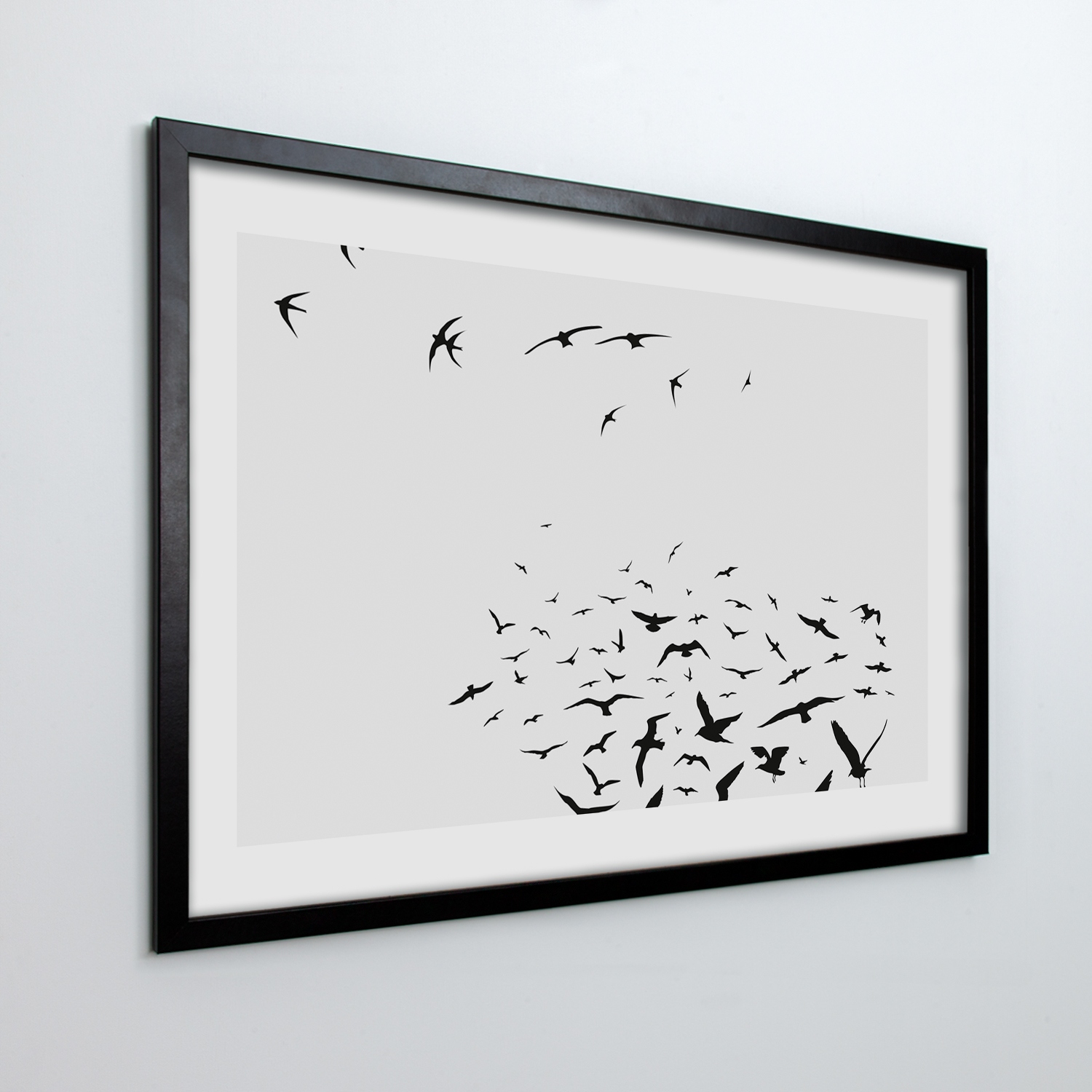 Obraz v ráme na stenu lastovičky za letu 100x70 cm