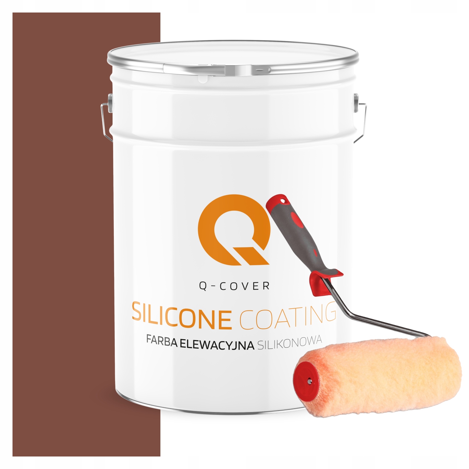 Vonkajšia fasádna farba na omietku 10L Hnedá Tmavá Uv valček