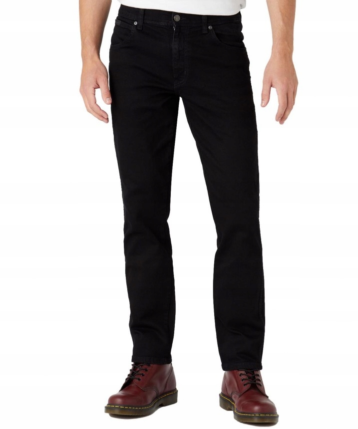 Wrangler Texas Slim 112126504 Black Valley W33 L36 W12SHP19A Černé džíny střihu Slim, velikost W33 L36
