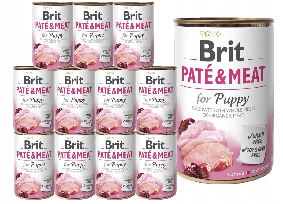 Brit Pate&Meat Puppy vlhké krmivo pro štěňata 12x400g Kuřecí Krůta
