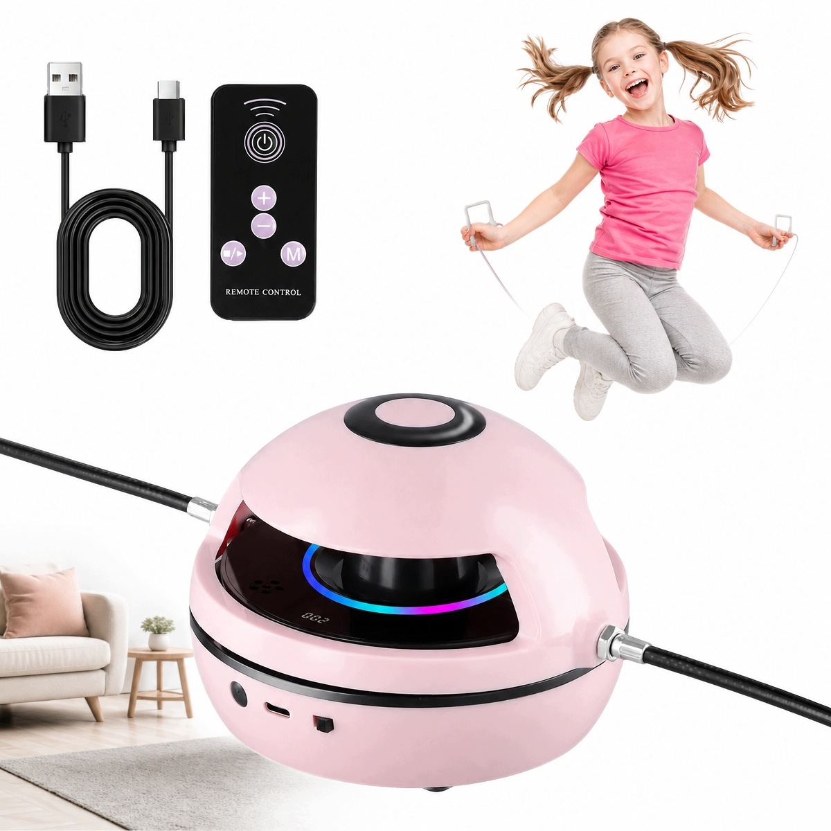 2026 skakanka dla dzieci led bluetooth z głośnikiem muzyczna inteligentna