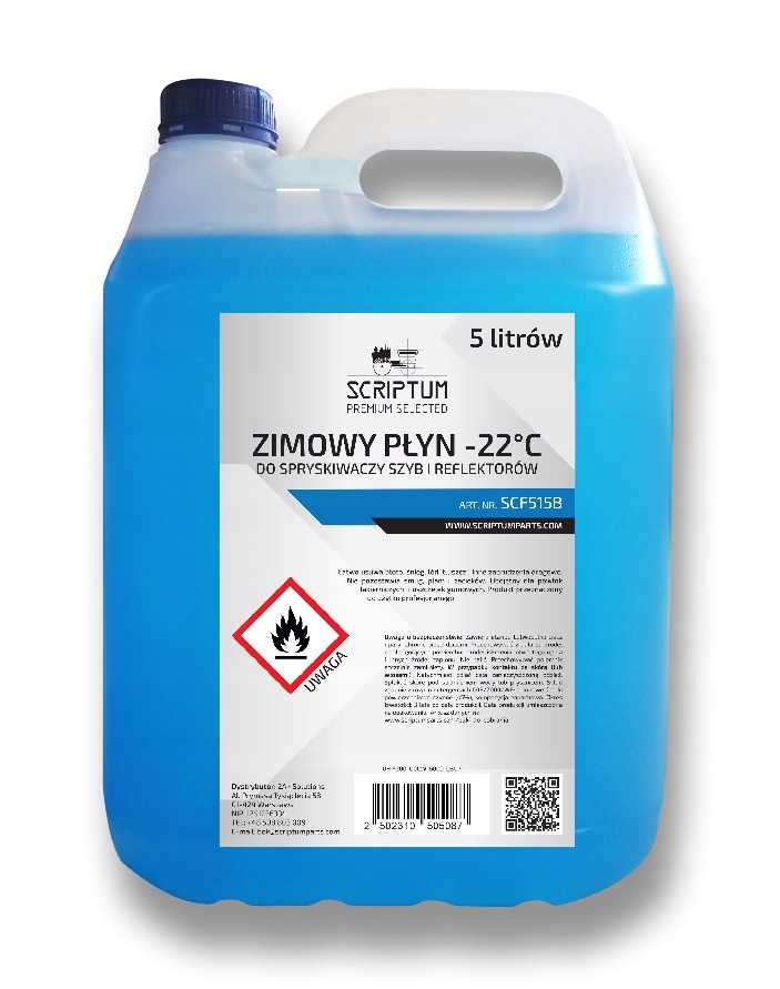 Płyn do spryskiwaczy zima (-22) Scriptum 5l /na bazie alk.etylowego/