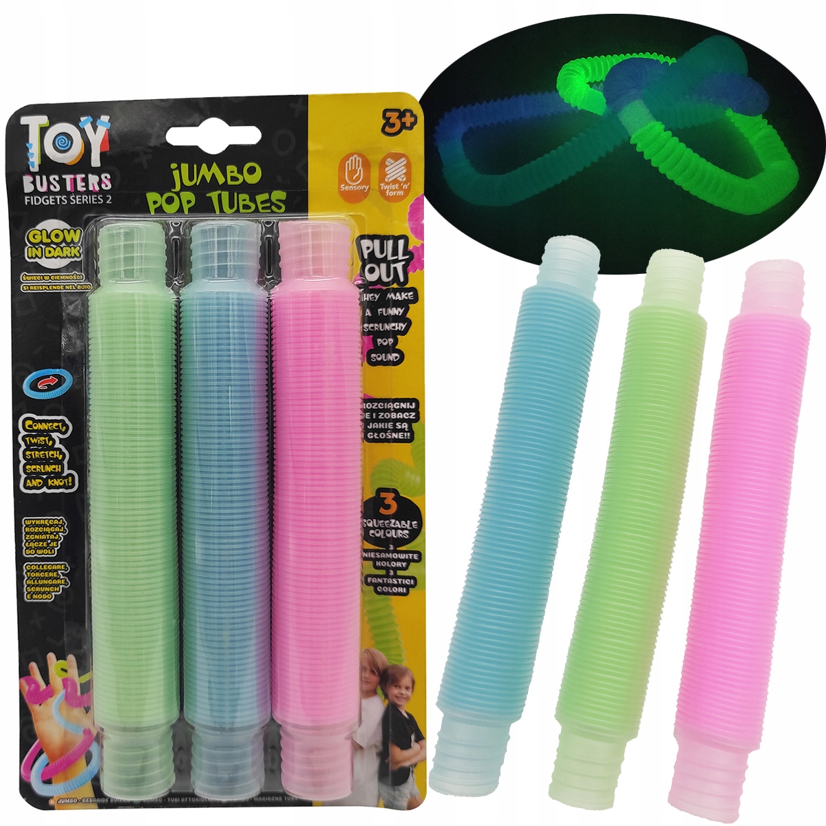 

Rurki Poptubes Jumbo Sensoryczne 3 szt. Toybusters