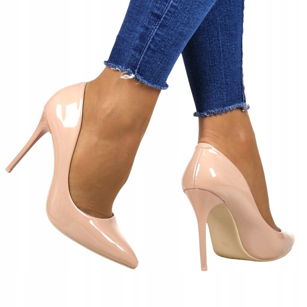 Béžové Lodičky Lakované Dámské Elegantní Nude Módní Barva 36