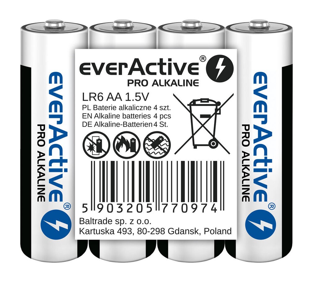 

Baterie alkaliczne LR6 Aa everActive Blister 4 szt