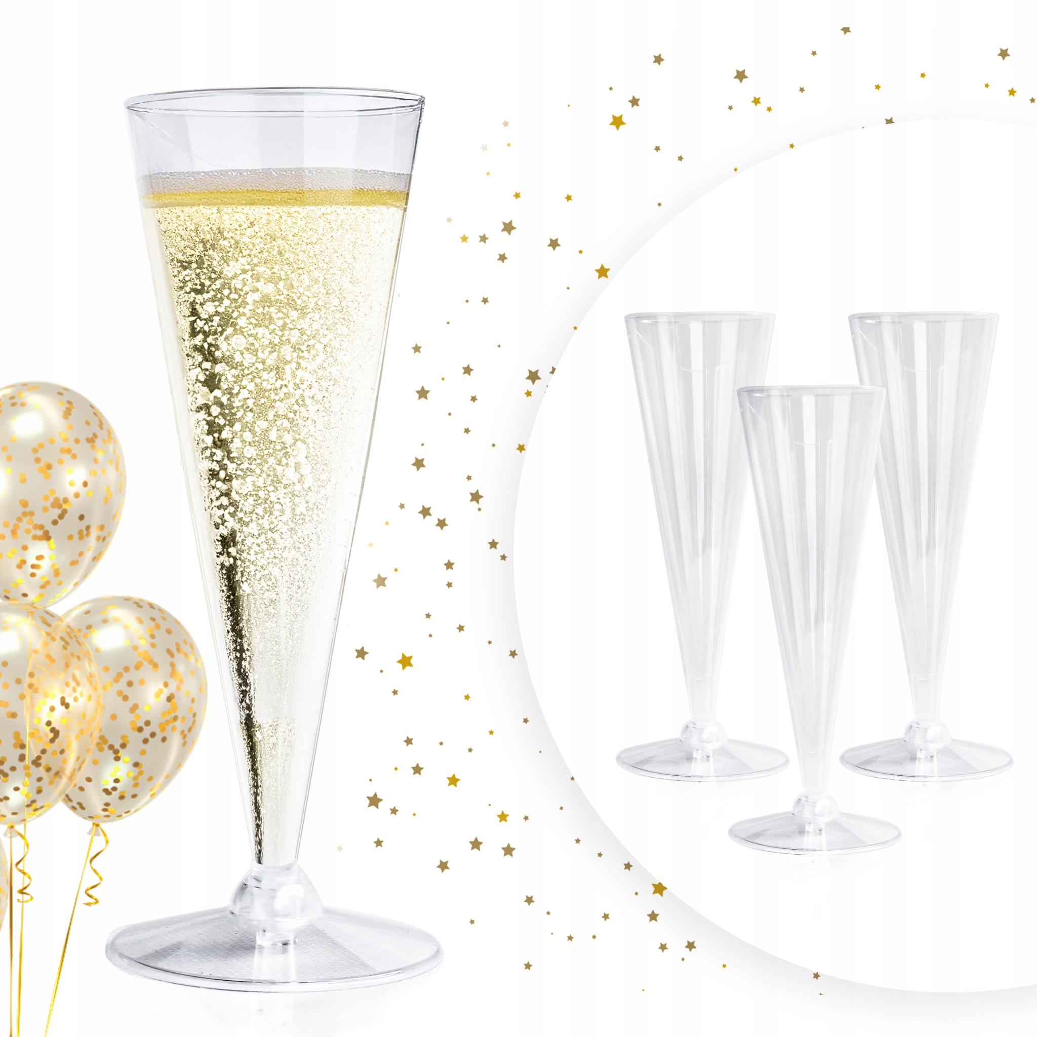 KIELISZKI DO SZAMPANA PLASTIKOWE 120ml 10szt